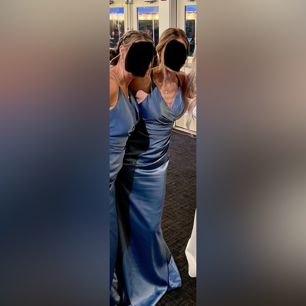 David’s Bridal satin spaghetti strap Bridesmaid dress size 2